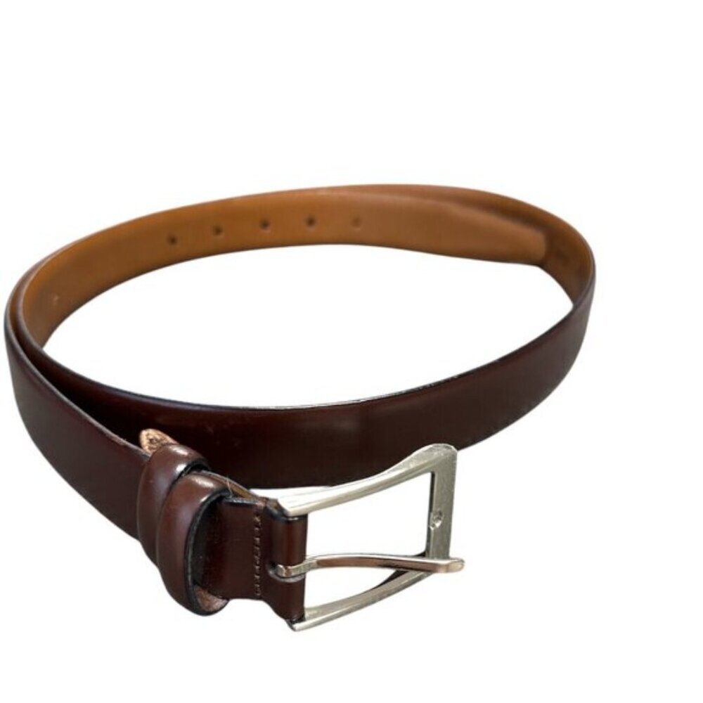 Men's Wearhouse Brown Full Grain Italian Leather Dress Belt - Men's Size 40/100